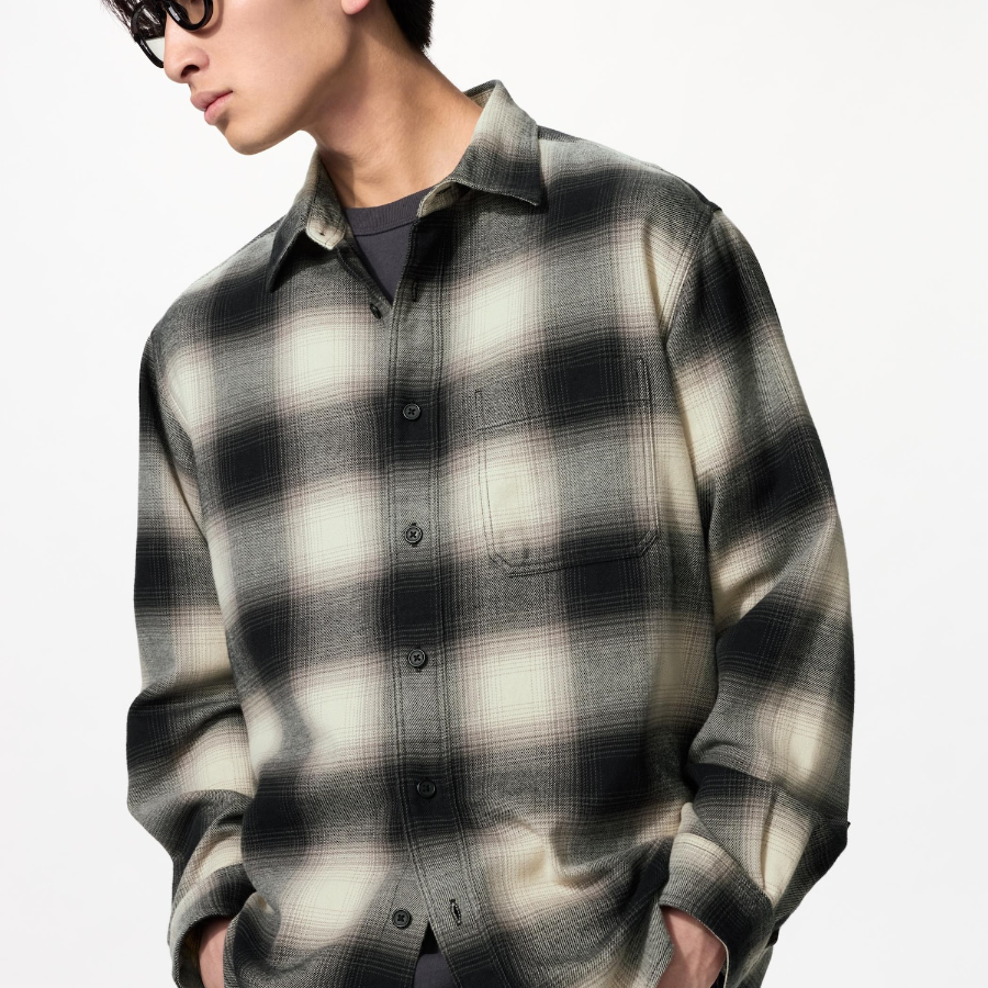 Uniqlo Фланелевая рубашка в клетку омбре