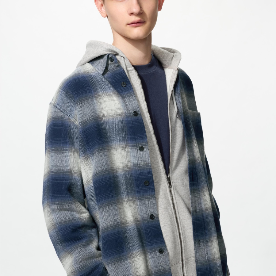 Uniqlo Фланелевая рубашка в клетку омбре