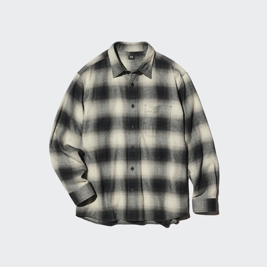 Uniqlo Фланелевая рубашка в клетку омбре