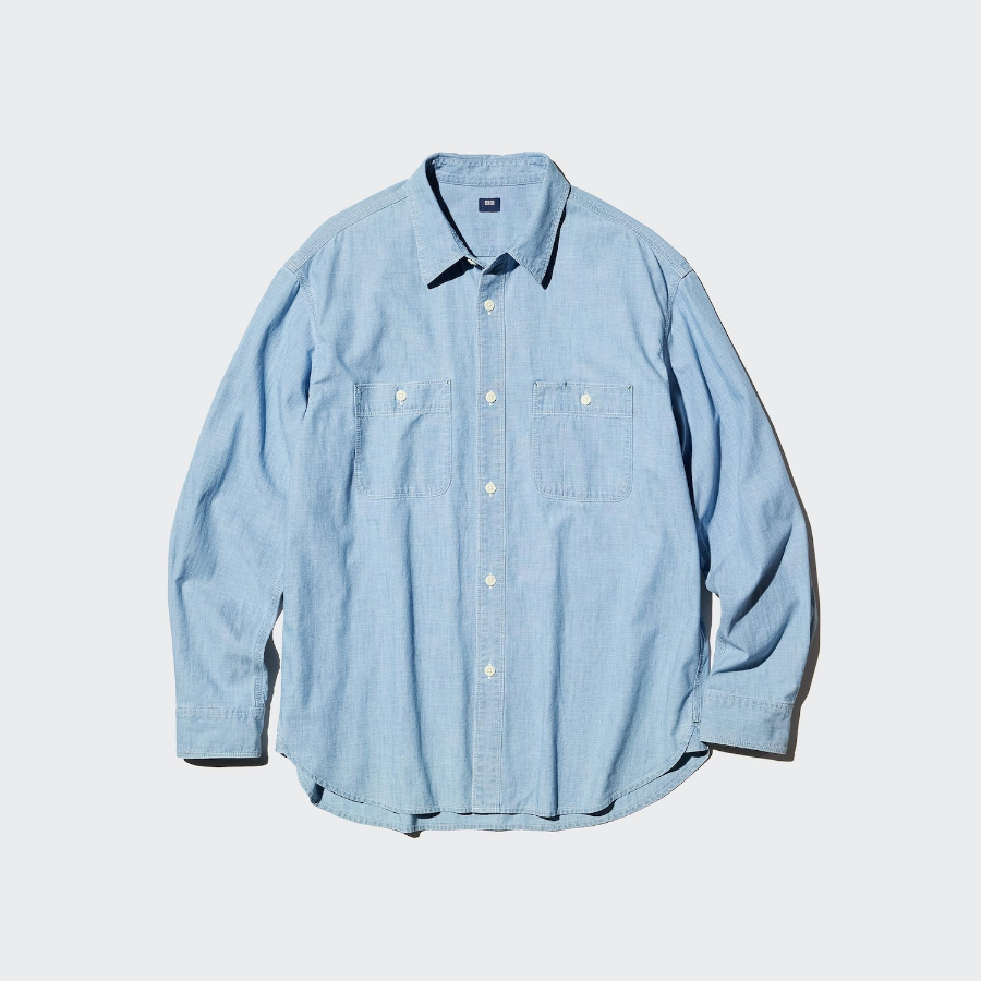 Uniqlo Рубашка-оверсайз из шамбре