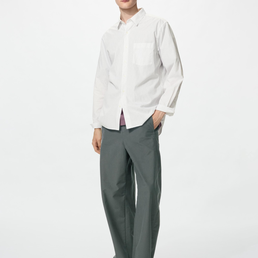 Uniqlo Рубашка в полоску с классическим воротником