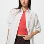 Uniqlo Рубашка в полоску с классическим воротником