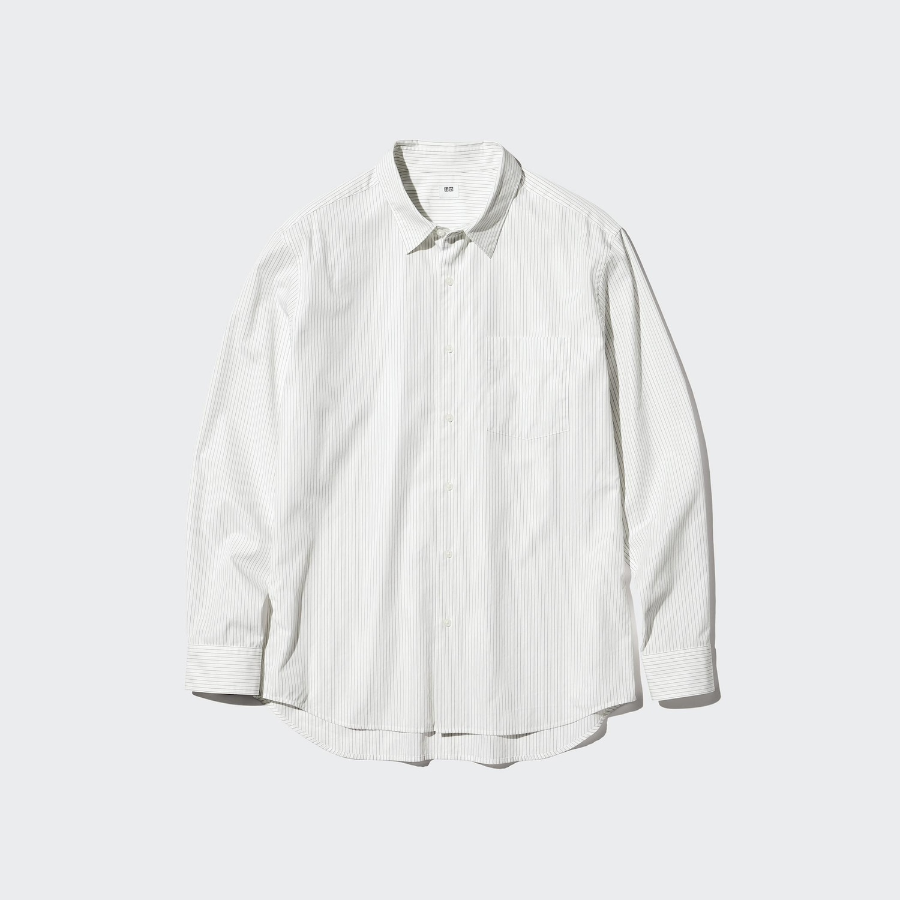 Uniqlo Рубашка в полоску с классическим воротником