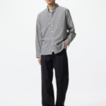 Uniqlo Рубашка в клетку с воротником button-down