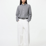 Uniqlo Рубашка в клетку с воротником button-down