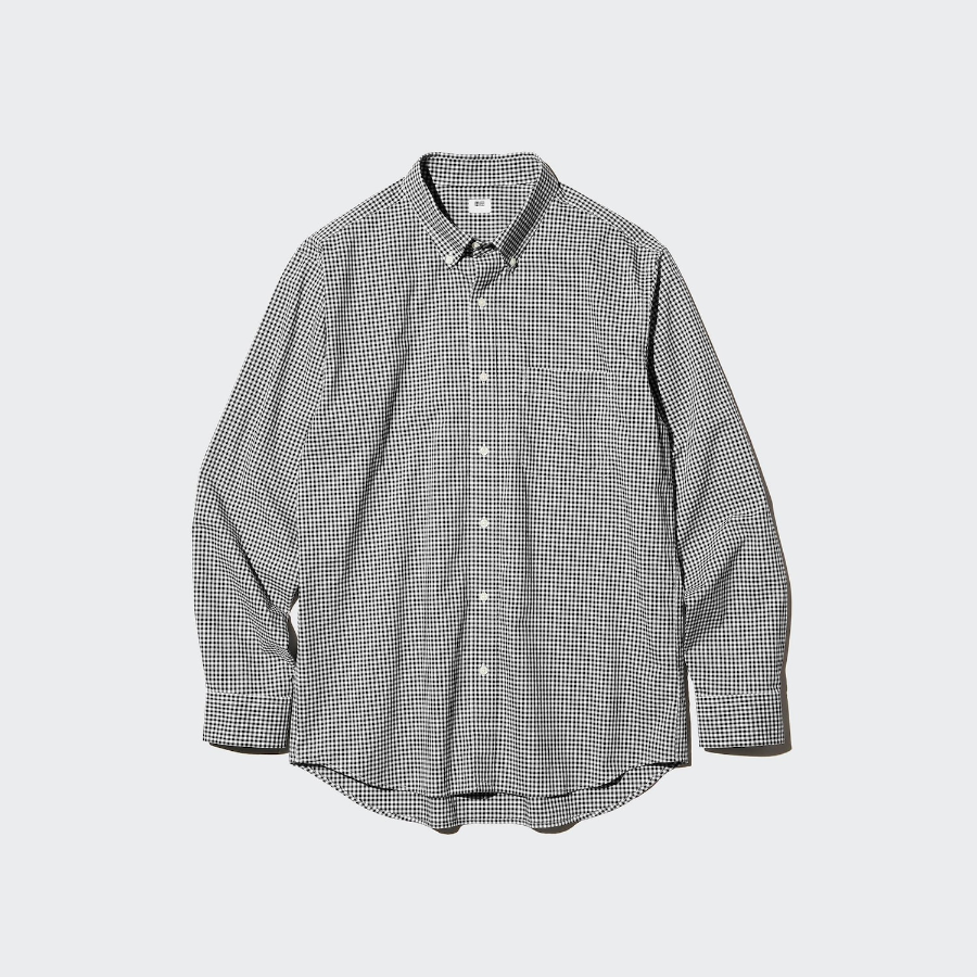 Uniqlo Рубашка в клетку с воротником button-down