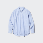 Uniqlo Рубашка из поплина с воротником на пуговицах, в тонкую полоску