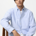 Uniqlo Полосатая оксфордская рубашка