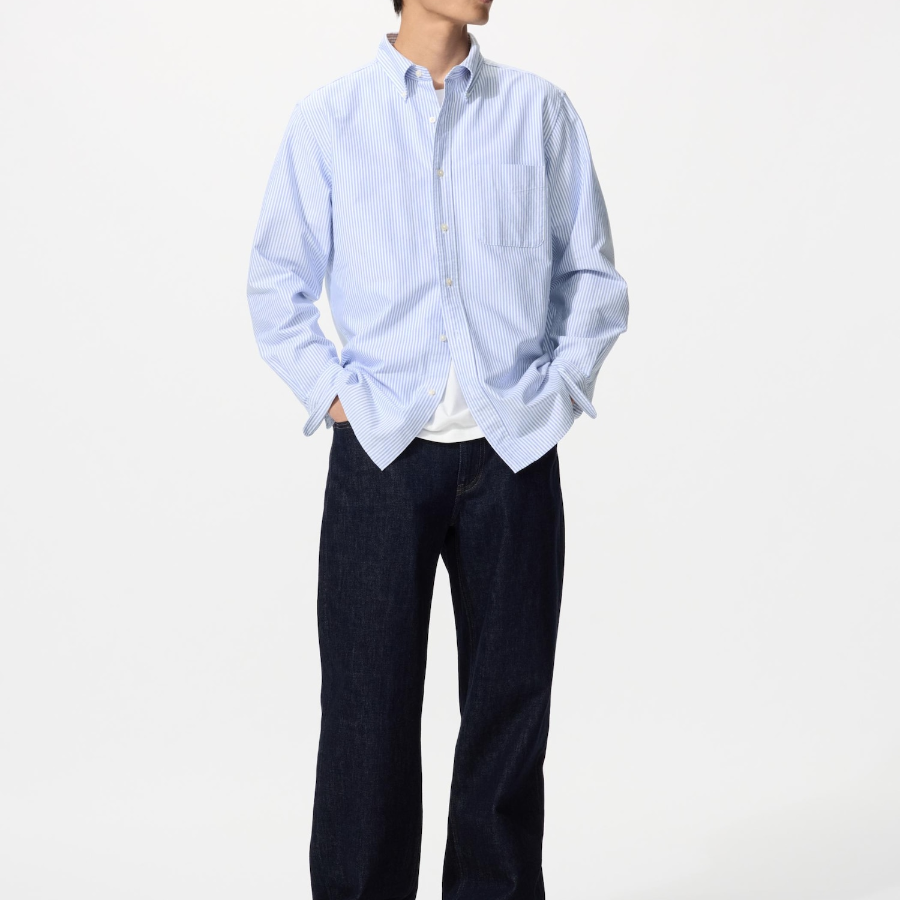 Uniqlo Полосатая оксфордская рубашка