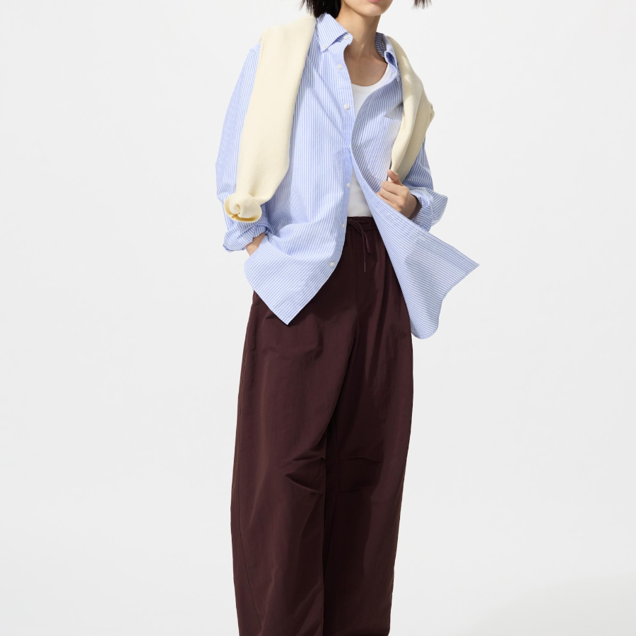 Uniqlo Полосатая оксфордская рубашка