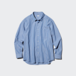 Uniqlo Рубашка из поплина в полоску с воротником button-down