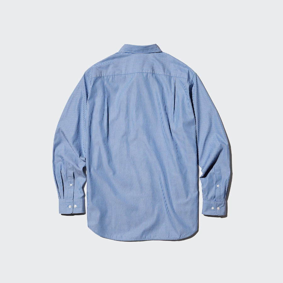 Uniqlo Рубашка из поплина в полоску с воротником button-down