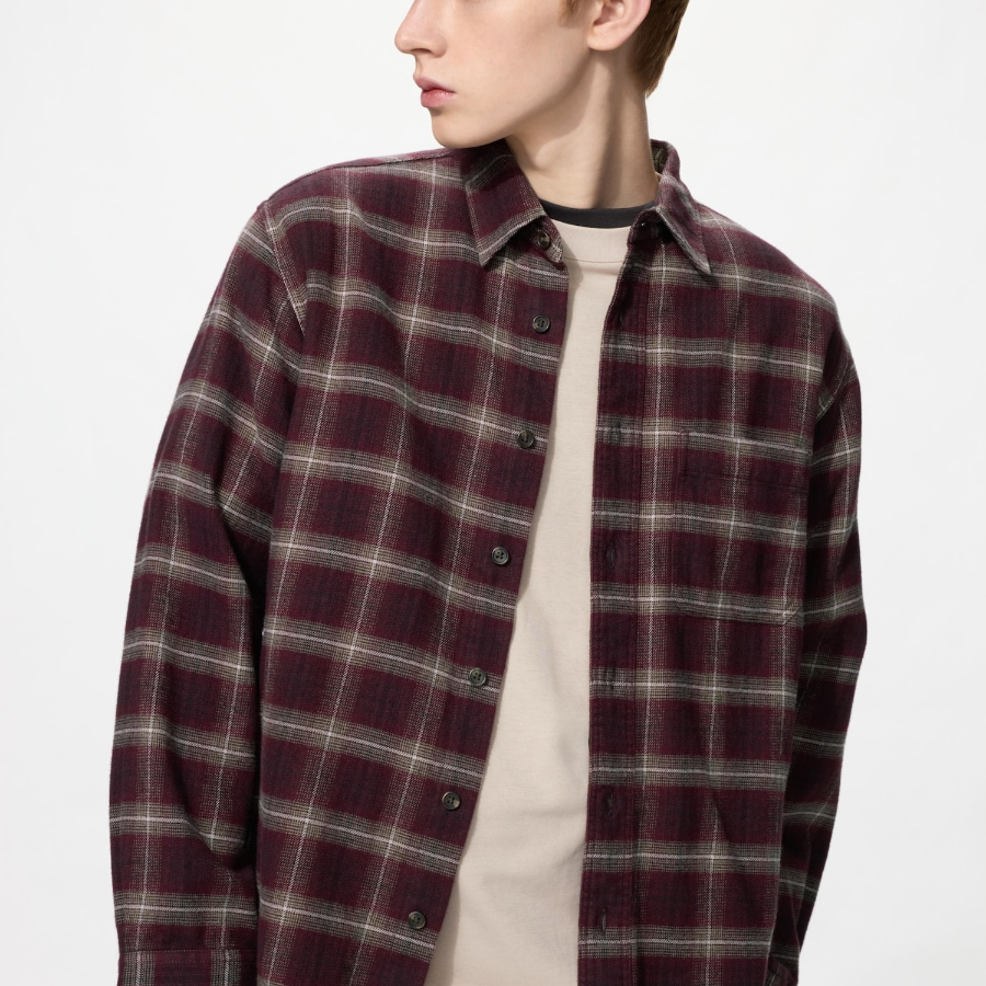 Uniqlo Фланелевая рубашка в клетку омбре
