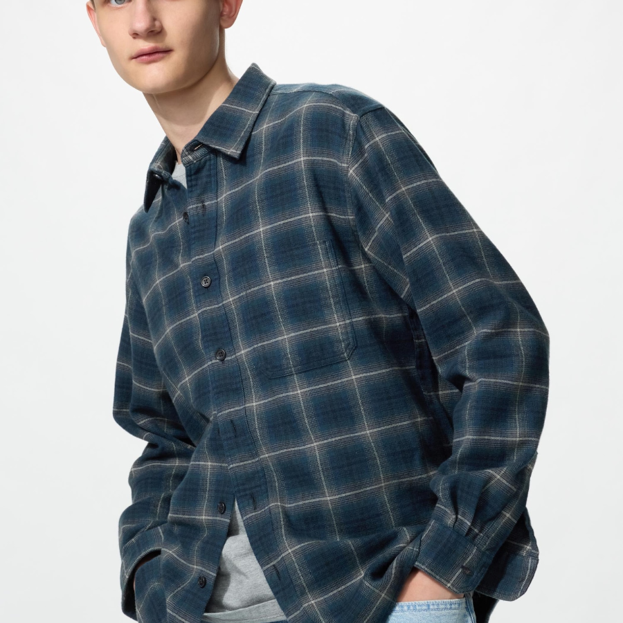 Uniqlo Фланелевая рубашка в клетку омбре