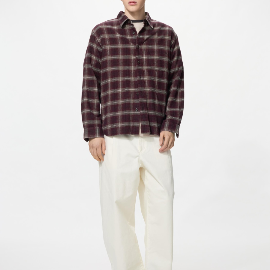 Uniqlo Фланелевая рубашка в клетку омбре
