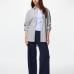 Uniqlo Хлопковая рубашка в полоску с классическим воротником