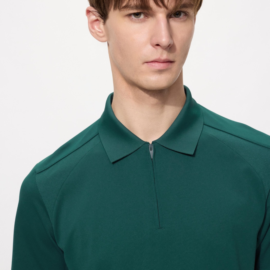 Uniqlo Рубашка-поло DRY-EX с короткой молнией