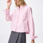 Uniqlo Оксфордская укороченная рубашка GU