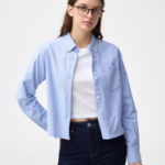 Uniqlo Оксфордская укороченная рубашка GU