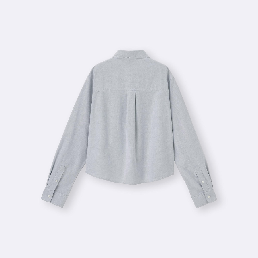 Uniqlo Оксфордская укороченная рубашка GU