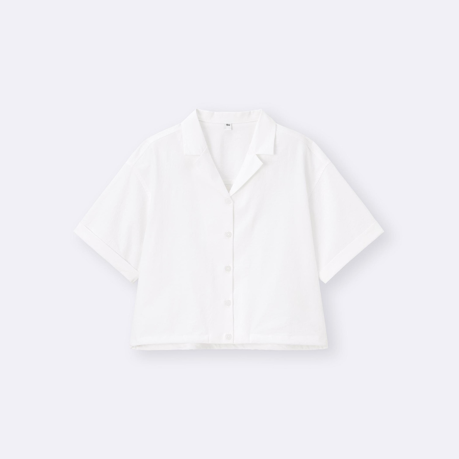 Uniqlo Технологичная укороченная рубашка с короткими рукавами