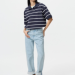 Uniqlo Поло в полоску Dry Piqué свободного кроя