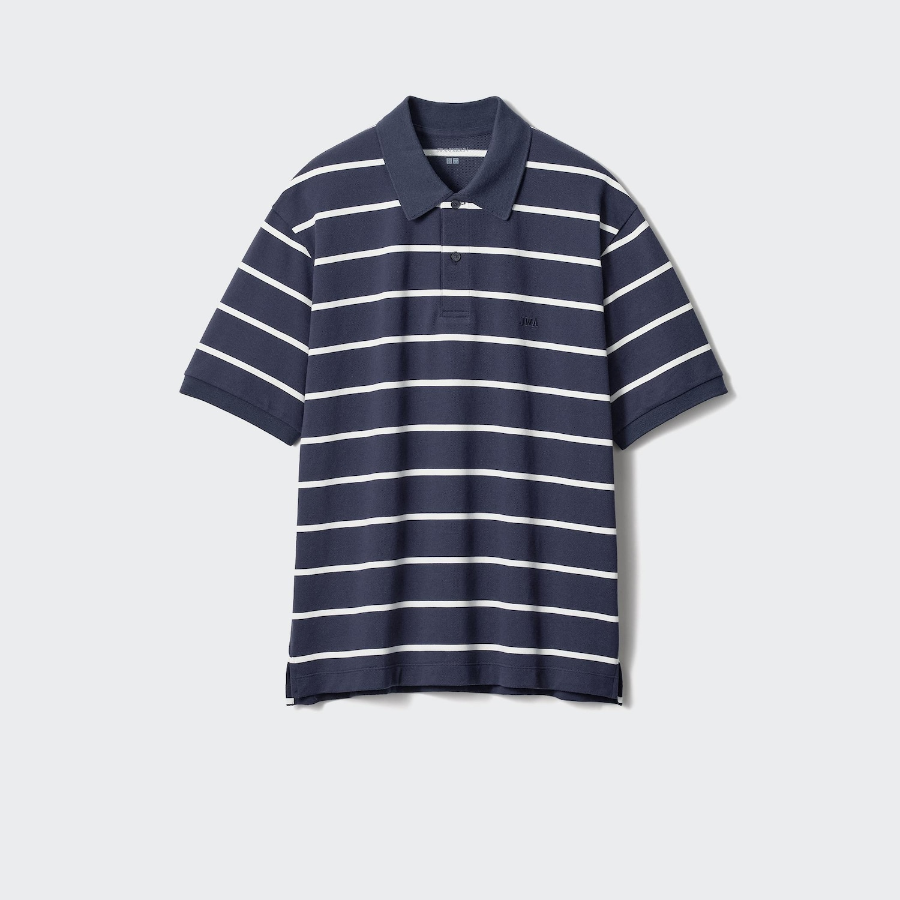 Uniqlo Поло в полоску Dry Piqué свободного кроя