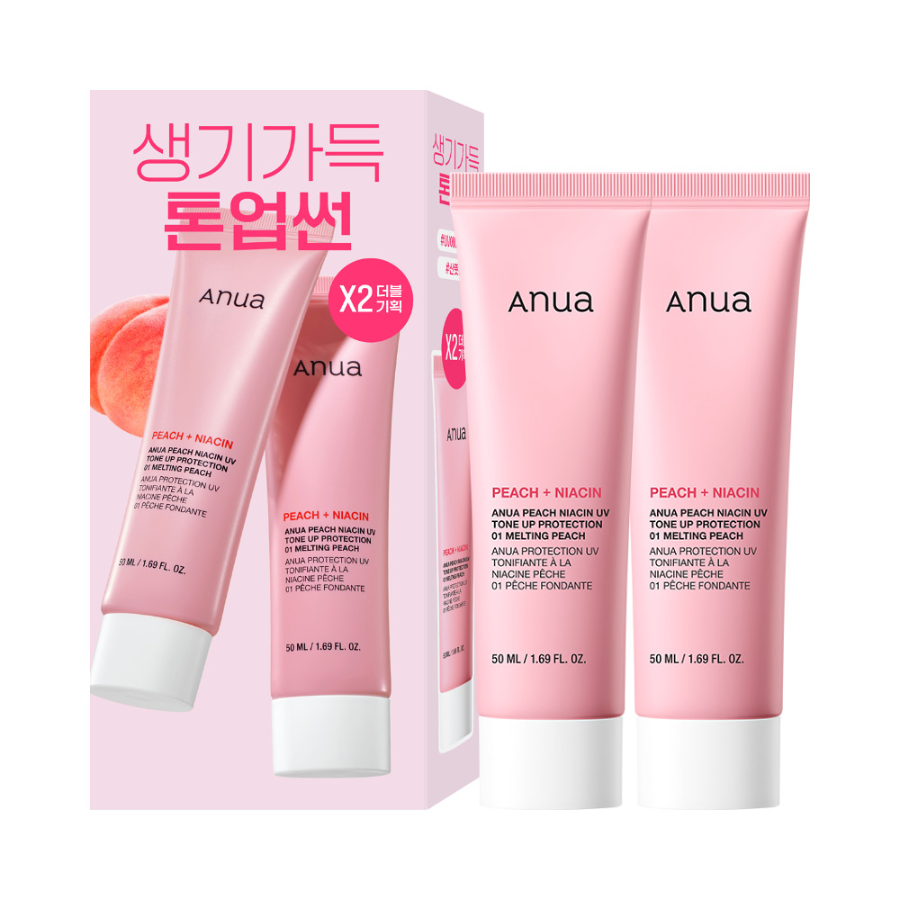 Набор Anua Peach Niacin тонирующий солнцезащитный крем 50 мл, двойной набор