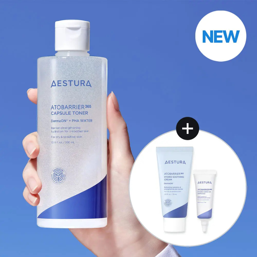 Набор Aestura Atobarrier 365 Cera-Hyal тонер 300 мл + 30 мл + 7 мл