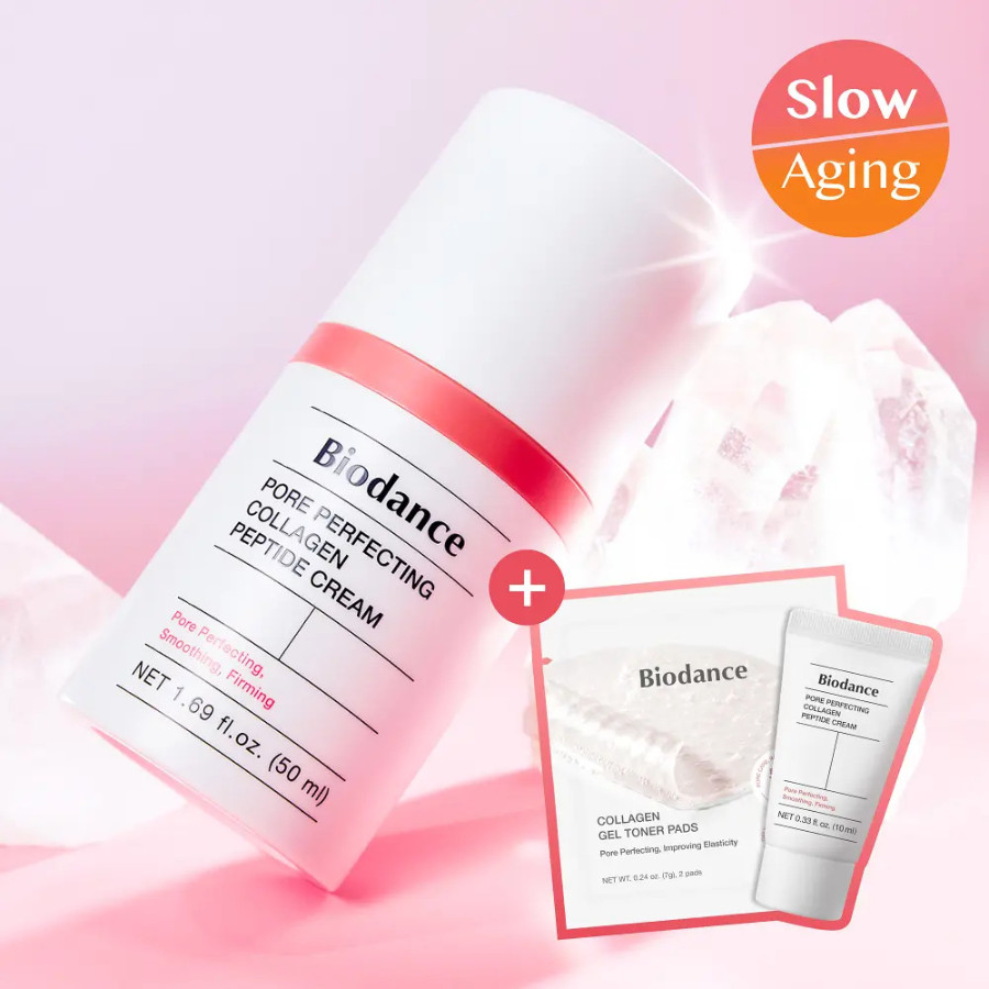 Набор Biodance Pore Perfecting Collagen Peptide крем 50 мл + 10 мл + 2 шт.