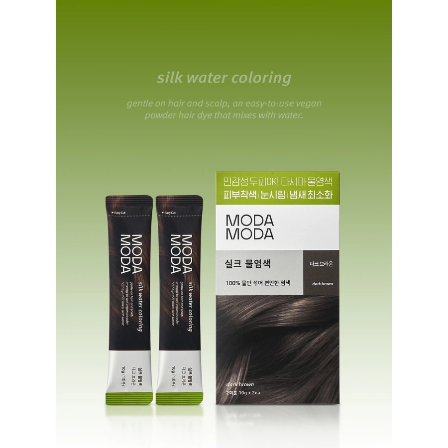 [1+1] Moda Moda краска для волос Silk Water, тёмно-коричневая, 2 применения × 2