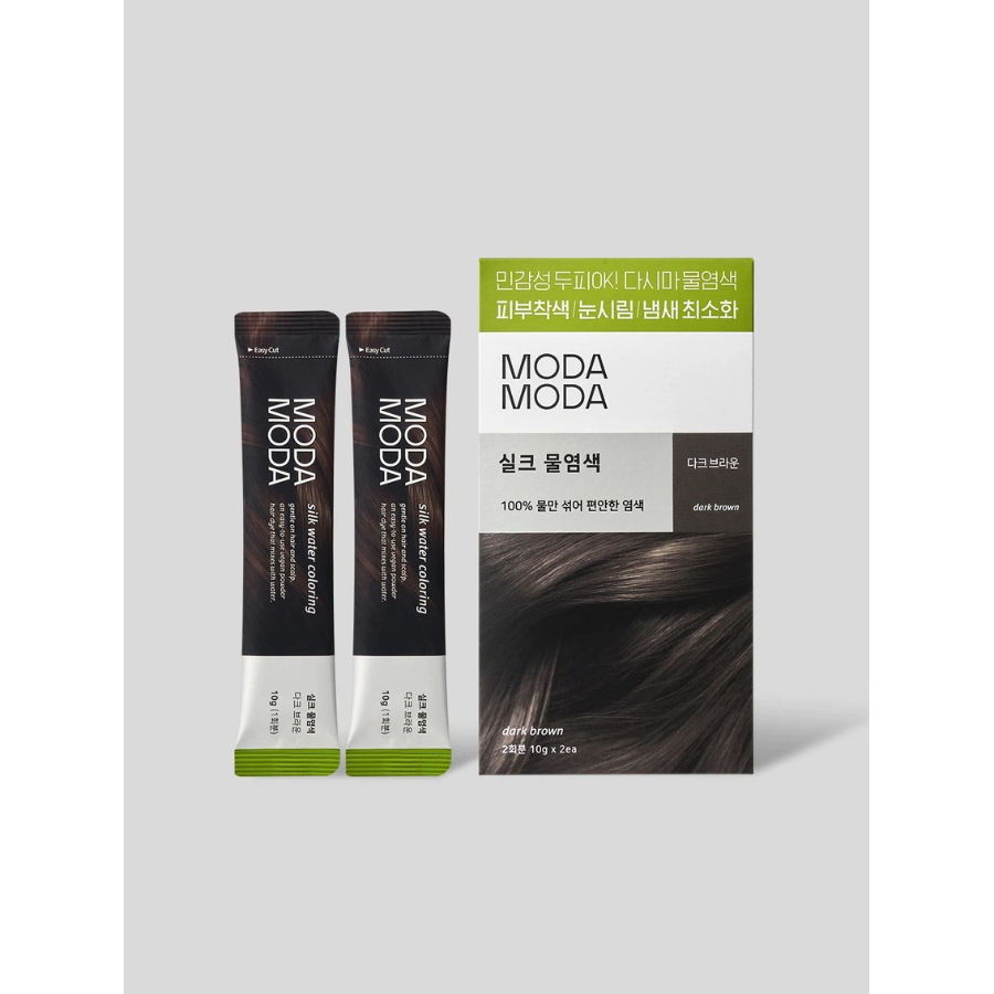 [1+1] Moda Moda краска для волос Silk Water, тёмно-коричневая, 2 применения × 2