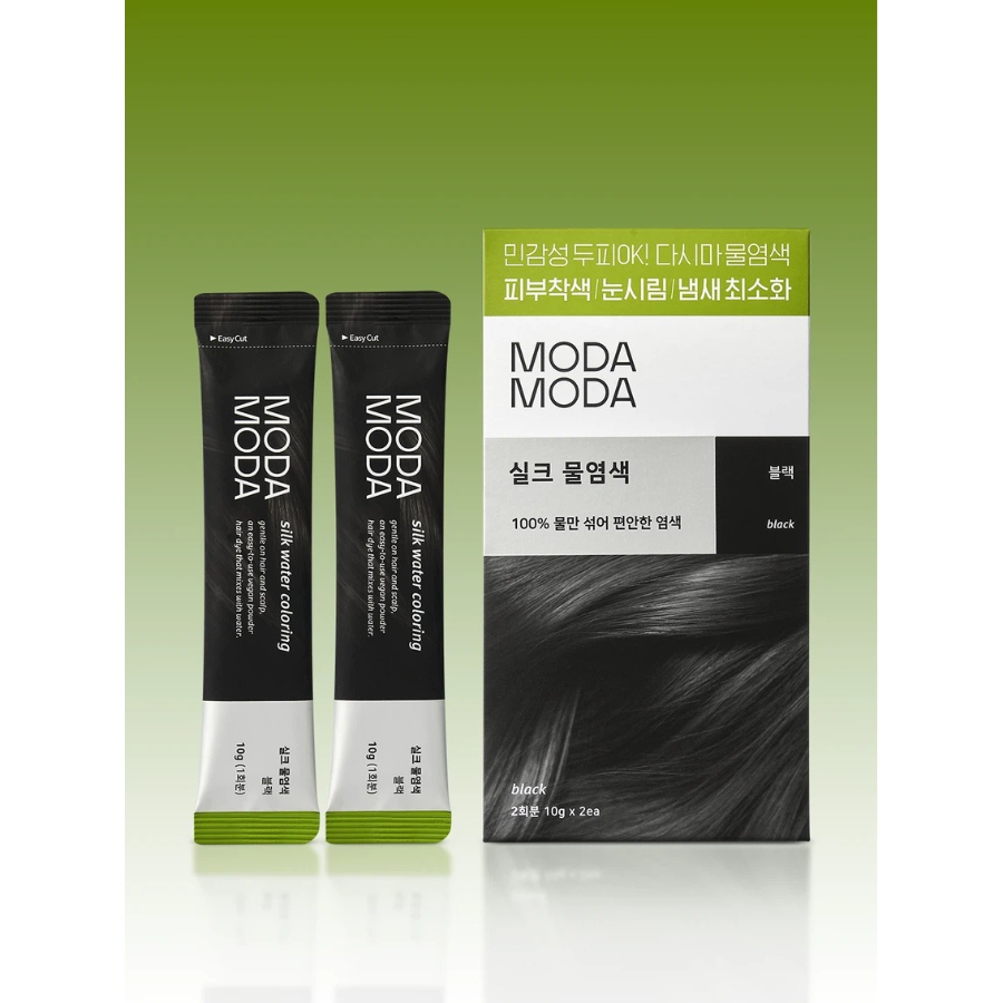 [1+1] Moda Moda краска для волос Silk Water, чёрная, 2 применения × 2