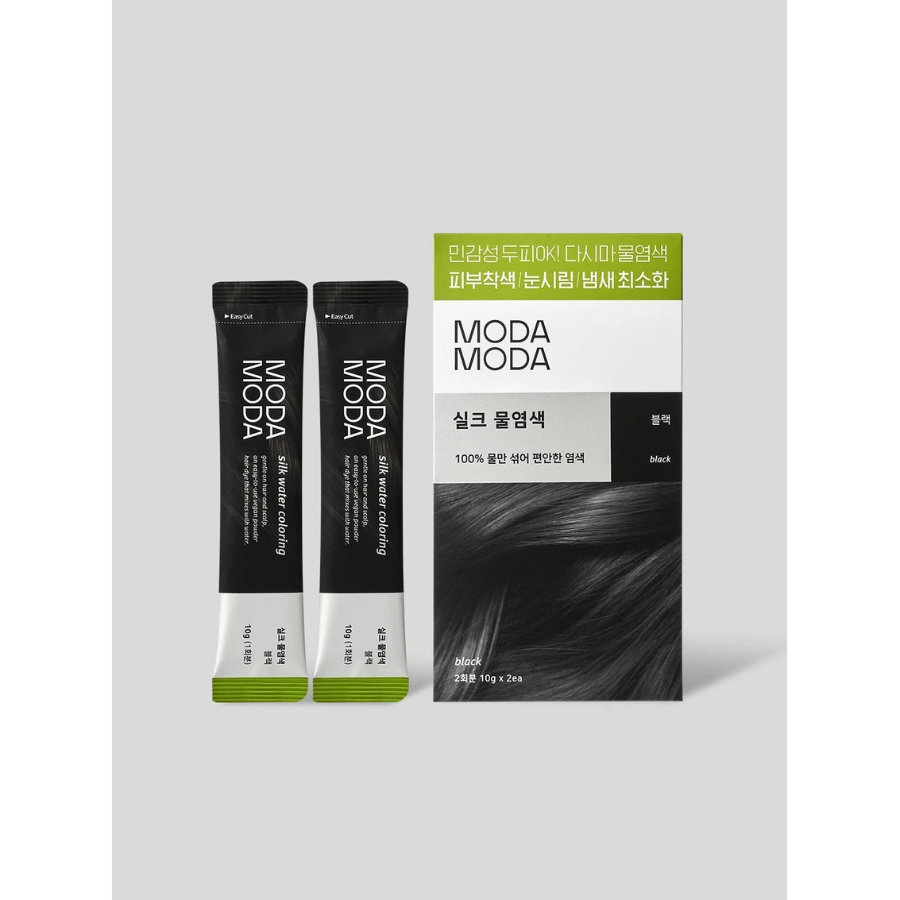 [1+1] Moda Moda краска для волос Silk Water, чёрная, 2 применения × 2