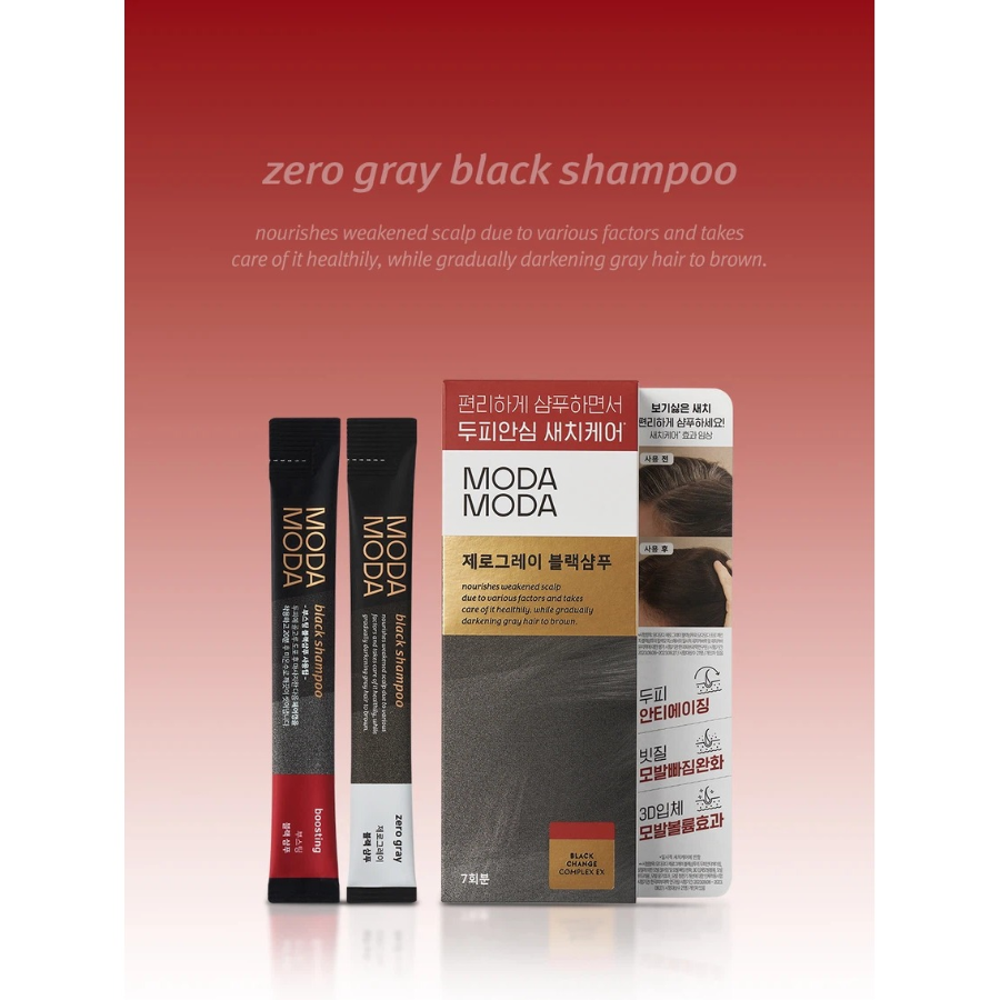 [1+1] Moda Moda набор оттеночного шампуня Zero Gray Black × 2