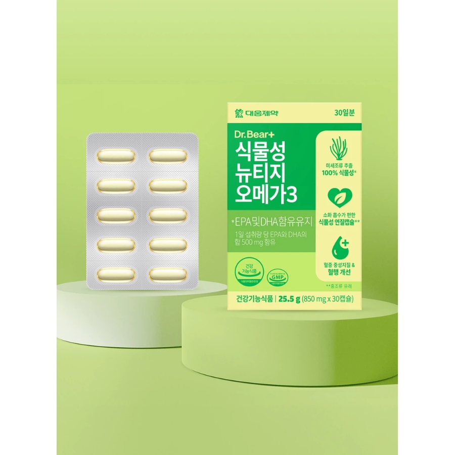 [1+1] Daewoong Pharmaceutical Растительная Омега-3 NewTG 30 капсул курс 30 дней × 2