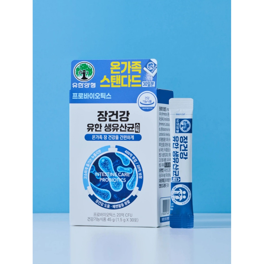 [1+1] Yuhan Corporation живые пробиотики для здоровья кишечника в стиках 30 саше курс 30 дней × 2