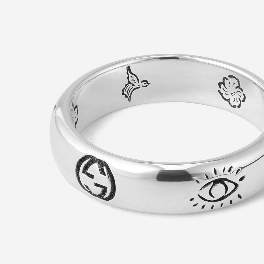 Gucci Blind For Love Ring Silver