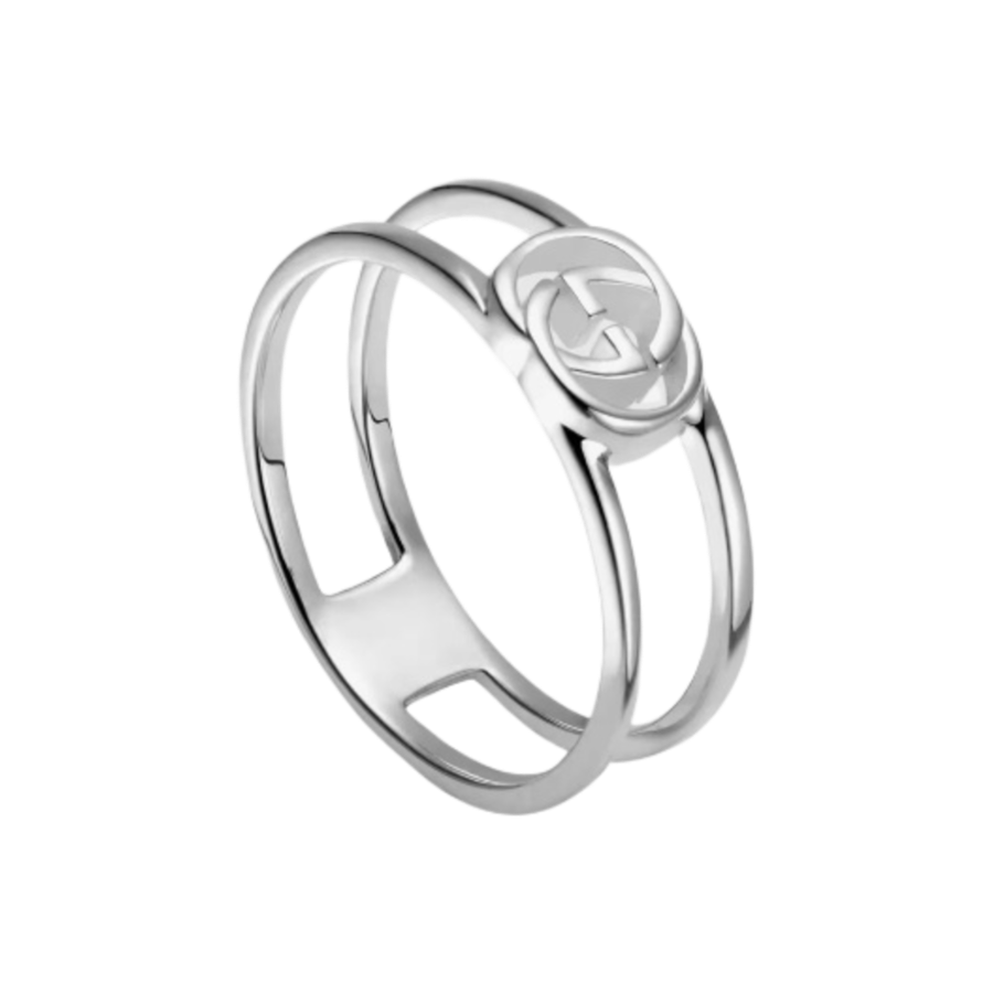 Gucci Interlocking G Thin Open Band Silver