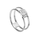 Gucci Interlocking G Thin Open Band Silver