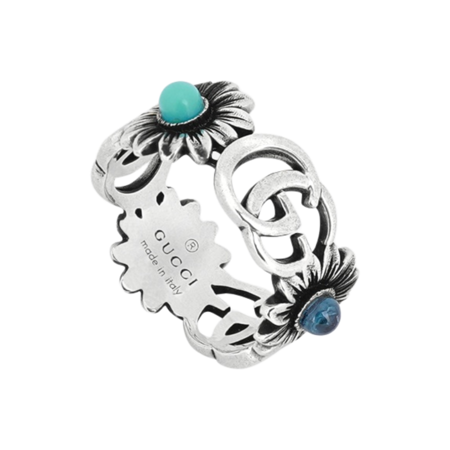 Gucci Double G Mother of Pearl Ring Silver