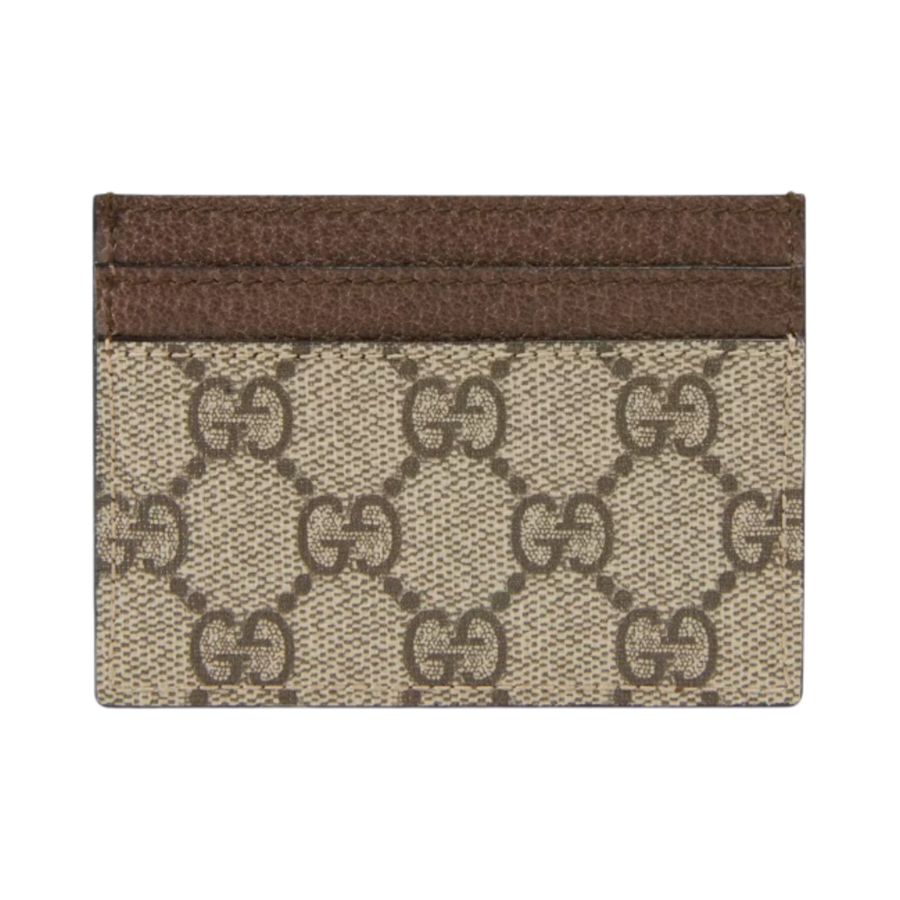 Gucci Ophidia GG Card Case Beige Ebony