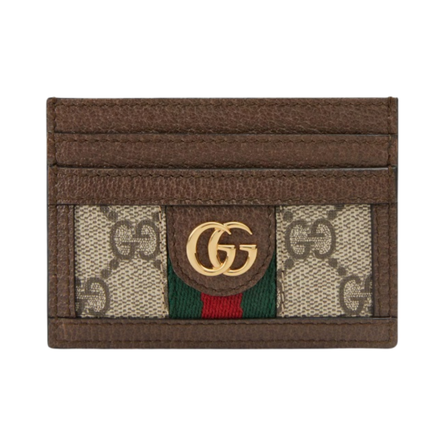 Gucci Ophidia GG Card Case Beige Ebony