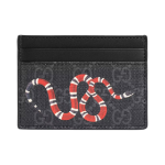 Gucci Bestiary Kingsnake Print Card Case Black