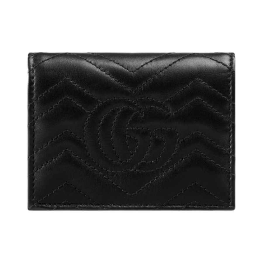 Gucci GG Marmont Matelasse Card Case Wallet Black