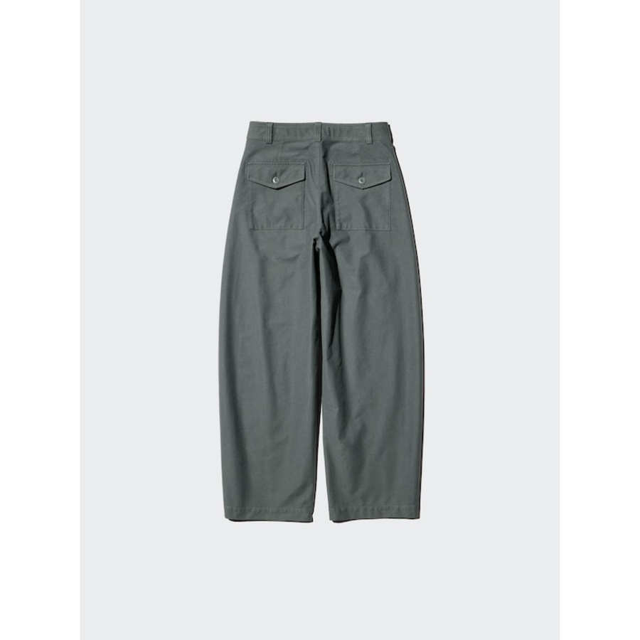 Uniqlo Jersey Barrel Leg Pants – Long (77 cm), Dark Gray
