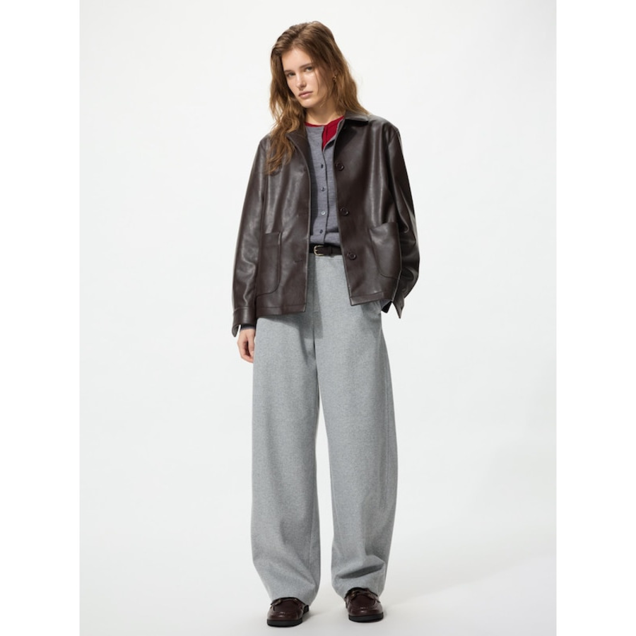 Uniqlo Brushed Jersey Barrel Leg Pants – Long (75–79 cm)