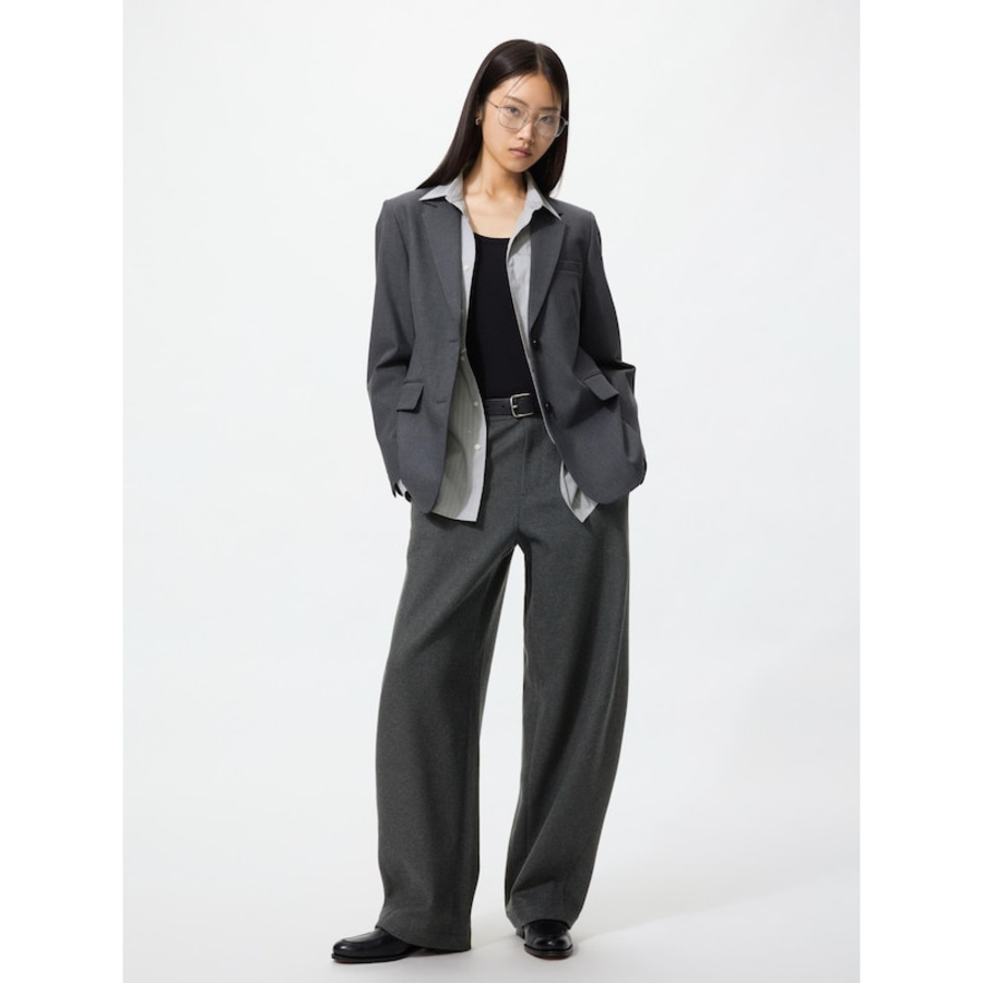 Uniqlo Brushed Jersey Barrel Leg Pants – Long (75–79 cm)