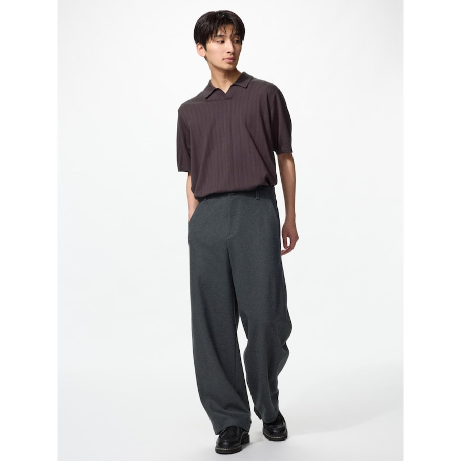 Uniqlo Brushed Jersey Barrel Leg Pants (70–74 cm)