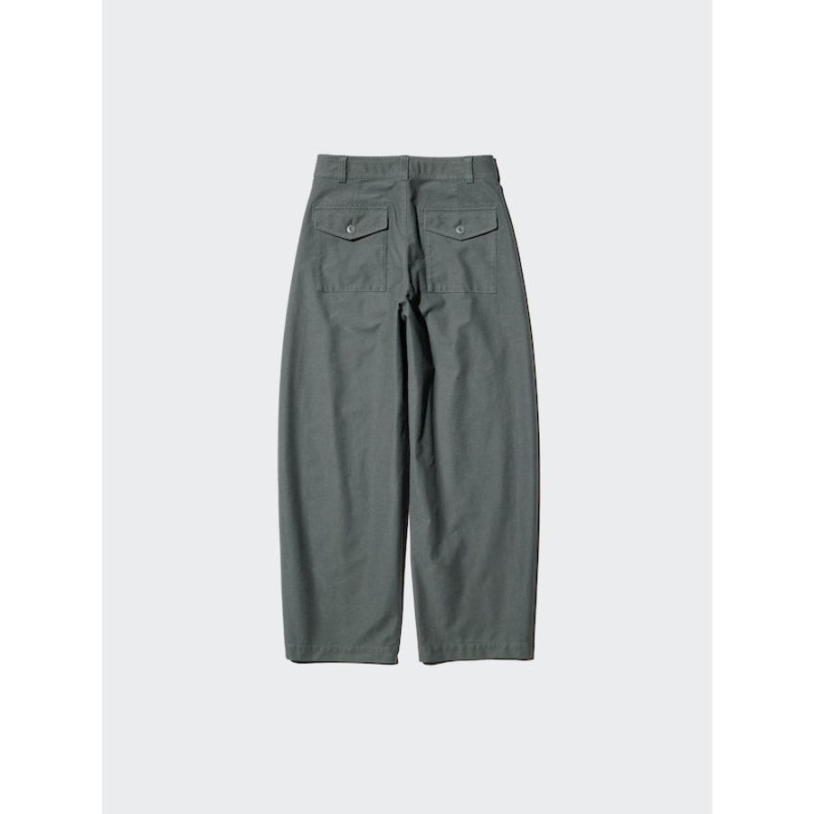 Uniqlo Jersey Barrel Leg Pants (70–72 cm), Dark Gray